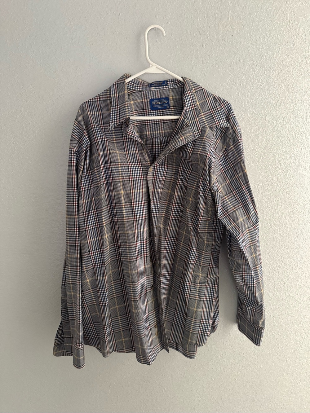 Pendleton Men's Blue, White & Tan Checked Button-Down Shirt